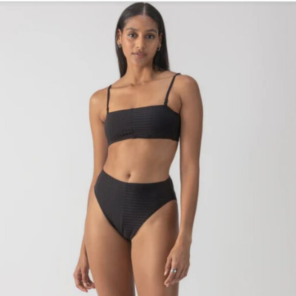 Brand New Sanctuary Refresh Rib 2-Pc Black Bikini - Picture 1 of 7